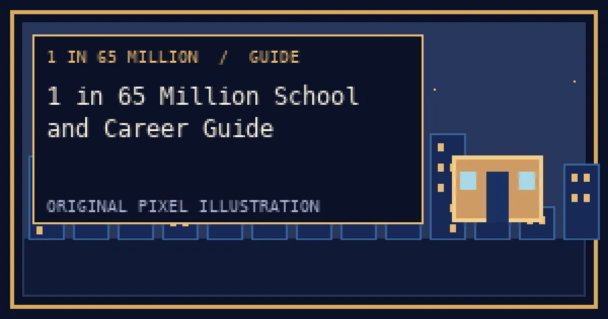 Pixel illustration for 1 in 65 Million School and Career Guide | 1 ใน 65 ล้าน