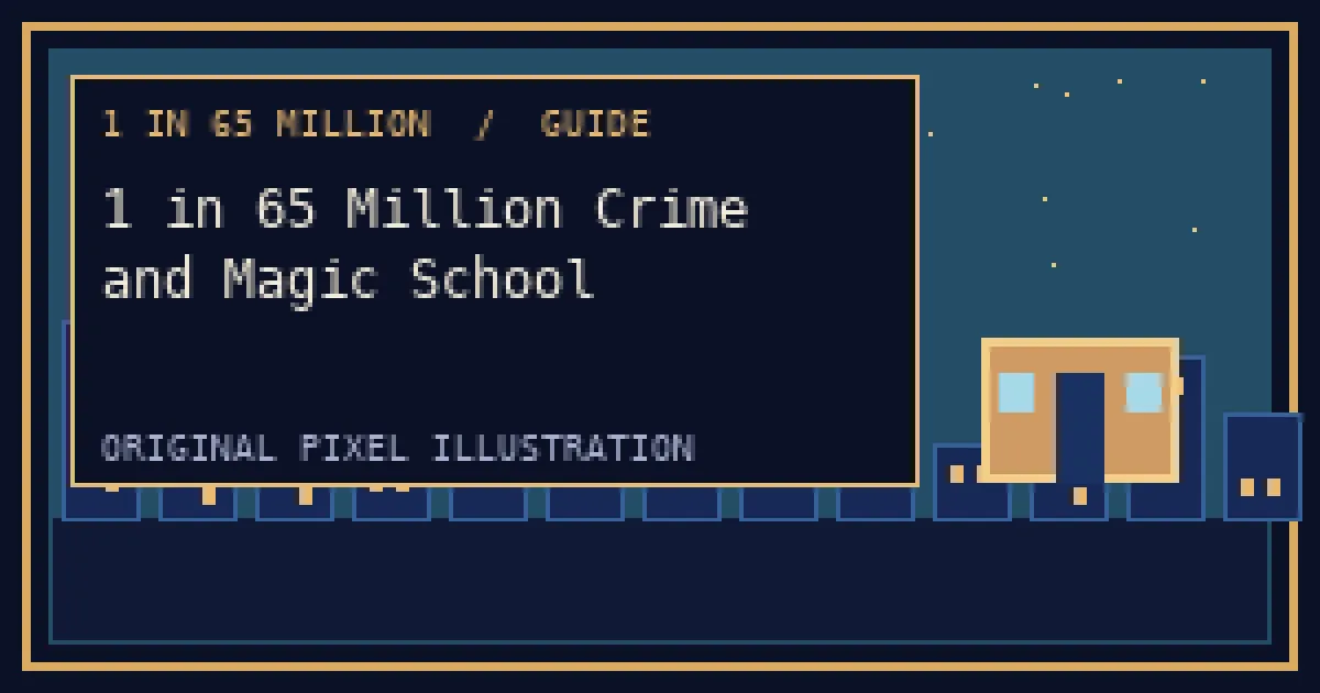 Pixel illustration for 1 in 65 Million Crime and Magic School | 1 ใน 65 ล้าน