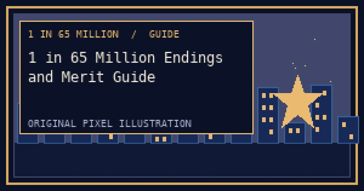 Pixel illustration for 1 in 65 Million Endings and Merit Guide | 1 ใน 65 ล้าน