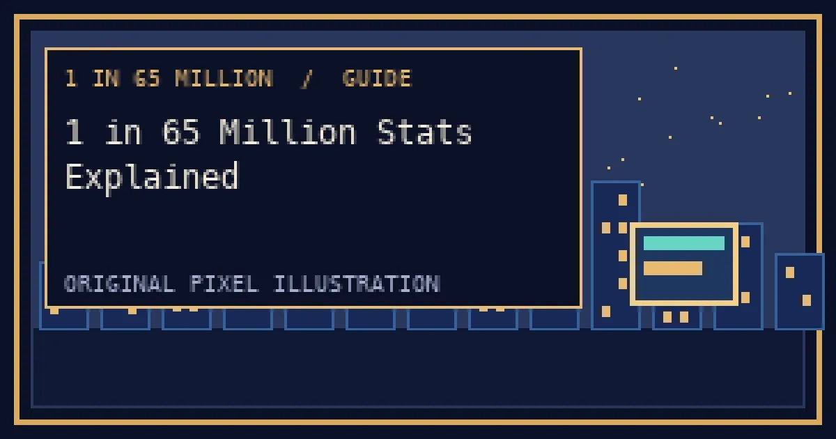 Pixel illustration for 1 in 65 Million Stats Explained | 1 ใน 65 ล้าน